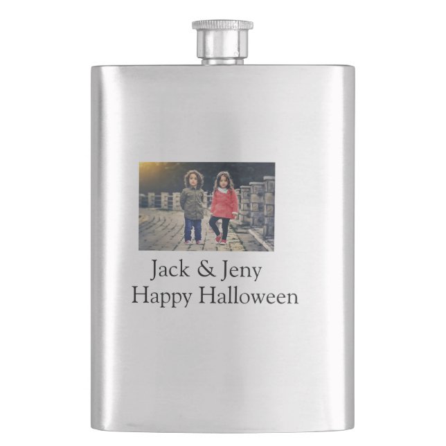 Flasque ajouter nom photo texte Halloween enfant fille gar (devant)