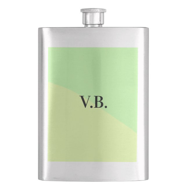 Flasque Ajouter un nom texte monogramme couleur unie simpl (devant)