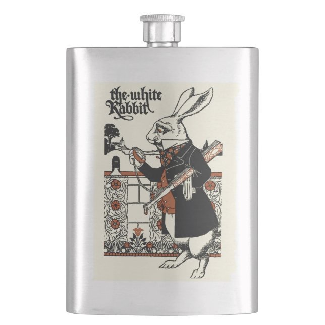 Flasque Alice Lapin Blanc Classique Wonderland  (devant)