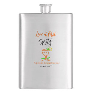 Flasque Amour au premier spritz orange noir enterrement de