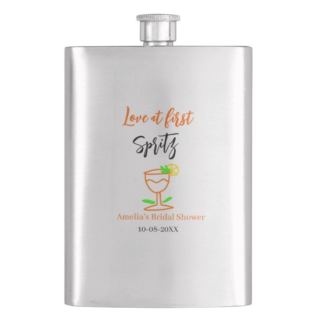 Flasque Amour au premier spritz orange noir enterrement de (devant)