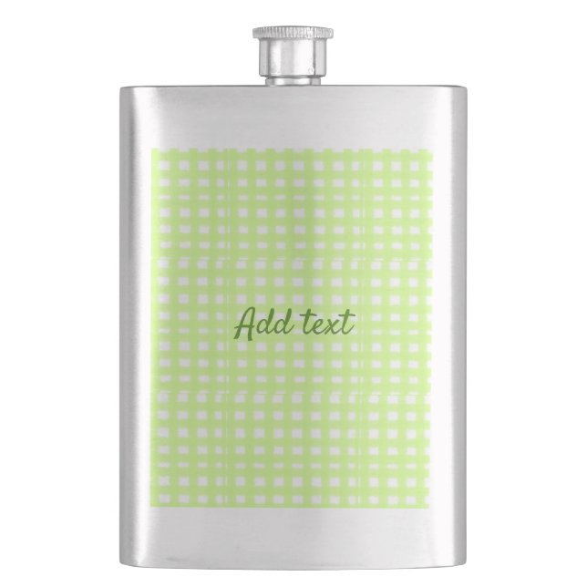 Flasque Aquarelle vert plaid ginham personnalisé ajouter t (devant)