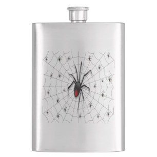 Flasque Araignée et bébés veuves noirs -