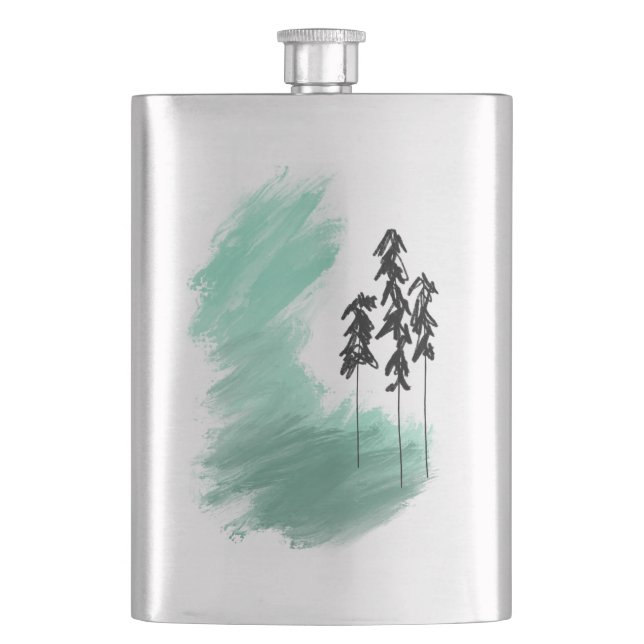 Flasque Art de l'arbre vert scandinave simple menthe moder (devant)