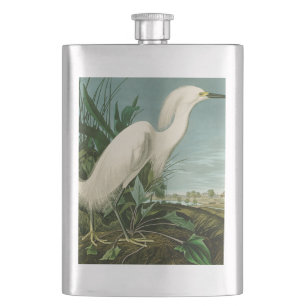Flasque Audubon Héron de neige Oiseaux d'aigrettes blanche