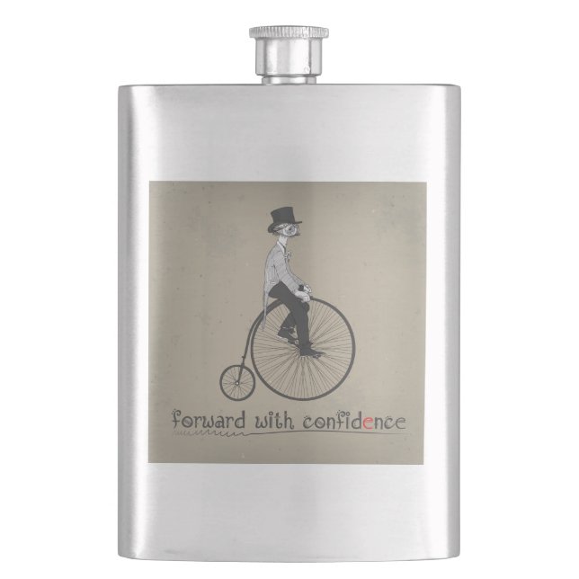 Flasque Avancer Avec Confiance Vélo Vintage (devant)