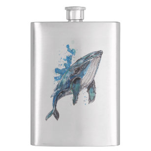 Flasque Baleine à bosse bleue