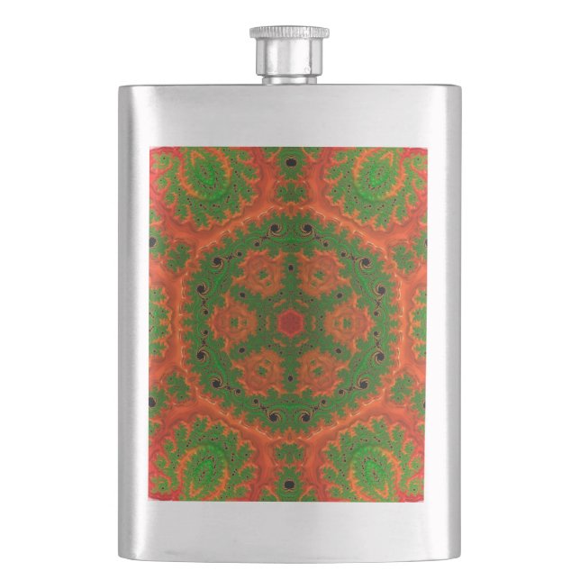 Flasque Ballon classique Kaleidoscope orange et vert (devant)