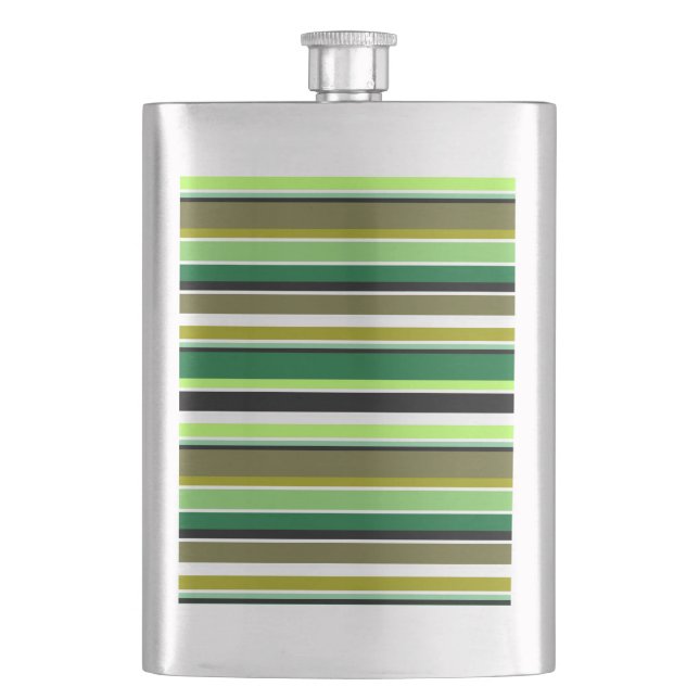 Flasque Bandes blanches vert mignonne (devant)