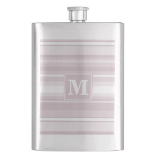 Flasque Bandes de quartz roses monogrammes