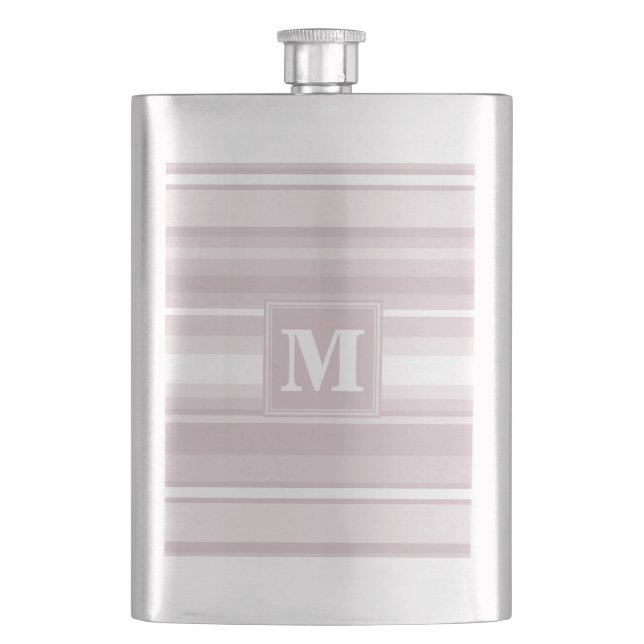 Flasque Bandes de quartz roses monogrammes (devant)