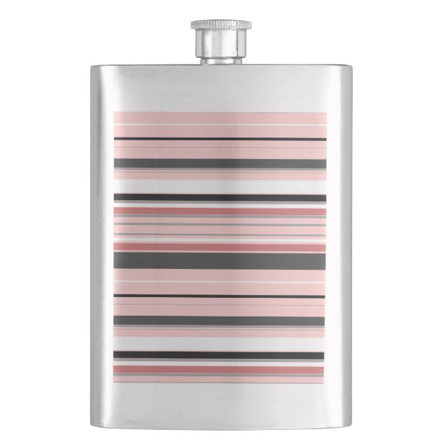 Flasque Bandes roses gris mignonnes (devant)