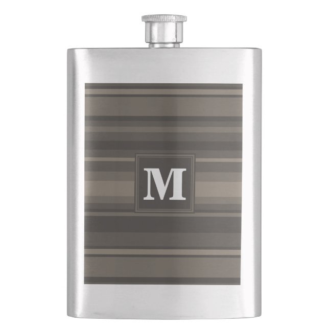 Flasque Bandes taupe monogramme (devant)