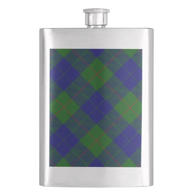 Flasque Barclay tartan bleu vert carreau (devant)