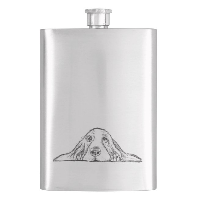 Flasque basset blanc (devant)