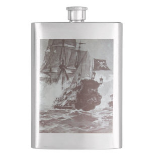 Flasque BATAILLE DE NAVIRE PIRATE EN noir