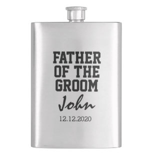 Flasque Beau PÈRE DU GROOM typographie monogramme