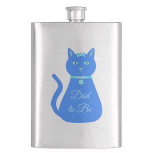 Flasque Bébé Bleu mignon chat Personnalisé Papa à être