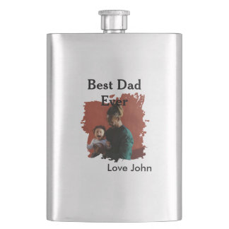 Flasque Best dad ever father's dad gift photo name simple