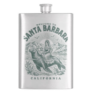 Flasque Bienvenue à Santa Barbara sur la côte californienn