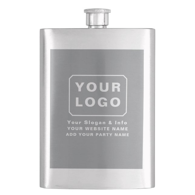 FLASQUE BIÈRE AVEC LOGO NOM TEXTE PERSONNALISÉ (devant)