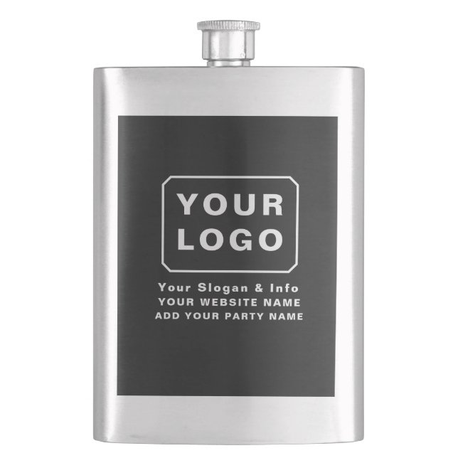 FLASQUE BIÈRE AVEC LOGO NOM TEXTE PERSONNALISÉ (devant)