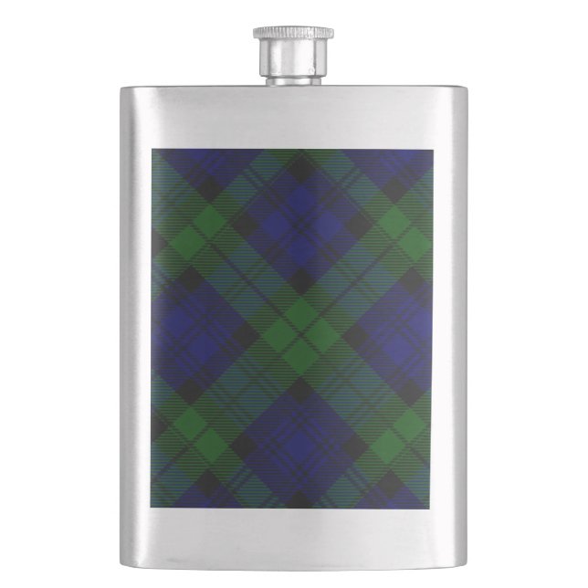 Flasque Black Watch Tartan bleu vert Plaid (devant)