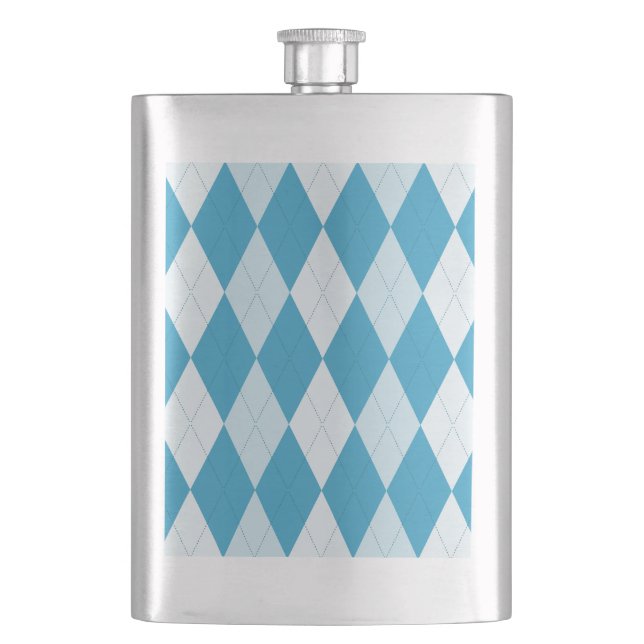 Flasque Bleu paon argyle petite forme de diamant (devant)