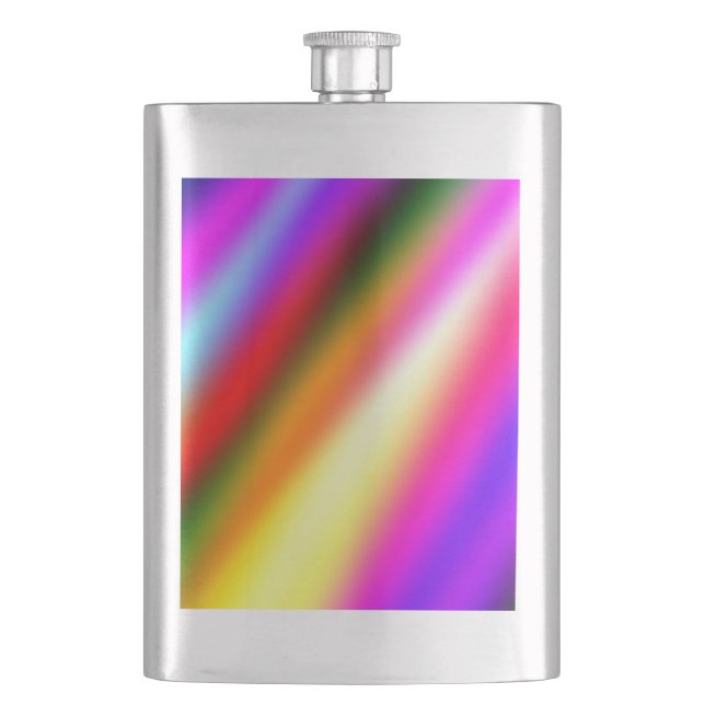 Flasque Bleu rose ombre couleur d'eau abstrait pastel arc- (devant)
