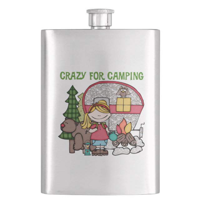 Flasque Blond Girl Crazy Pour Camping (devant)