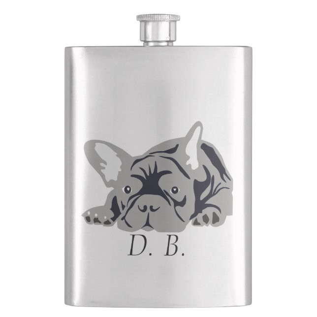 Flasque Bouledogue Français noir (devant)
