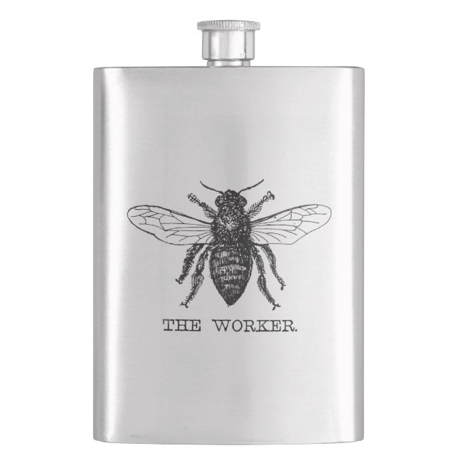 Flasque Bourdon noir ouvrier abeille miel (devant)