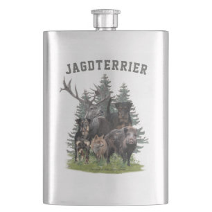 Flasque Bouton Sticker Jagdterrier Bouton Porte - clé de c