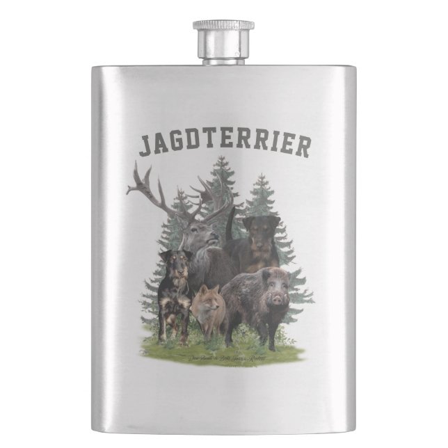 Flasque Bouton Sticker Jagdterrier Bouton Porte - clé de c (devant)