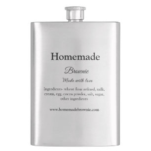 Flasque Brownie maison fait avec amour ajouter texte site