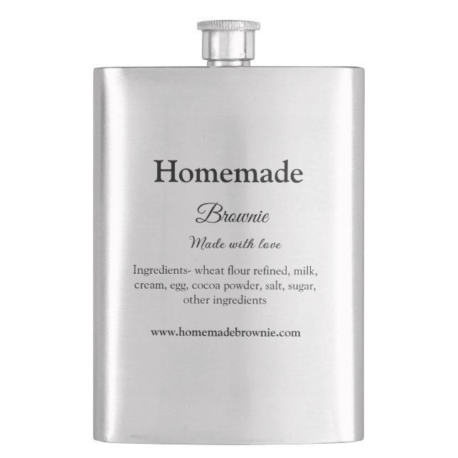 Flasque Brownie maison fait avec amour ajouter texte site  (devant)
