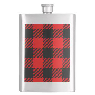 Flasque Buffalo Check Rouge et Noir Lumberjack Plaid Decor