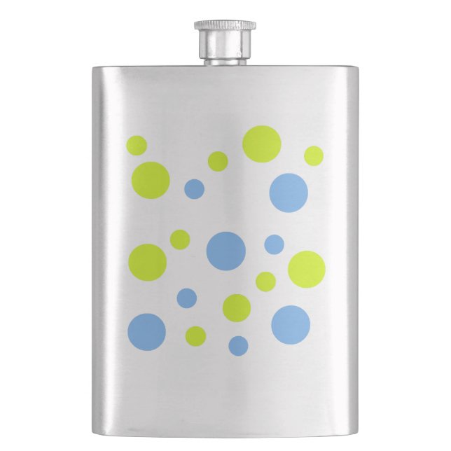 Flasque Bulles Jaunes Bleues Funky Heureuses (devant)