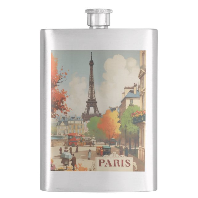 Flasque Cadeau de voyage pour la célébration rétro de Pari (devant)