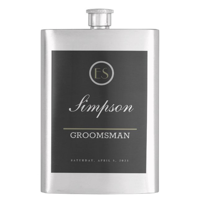Flasque Cadeau personnalisé Monogram Groomsman (devant)