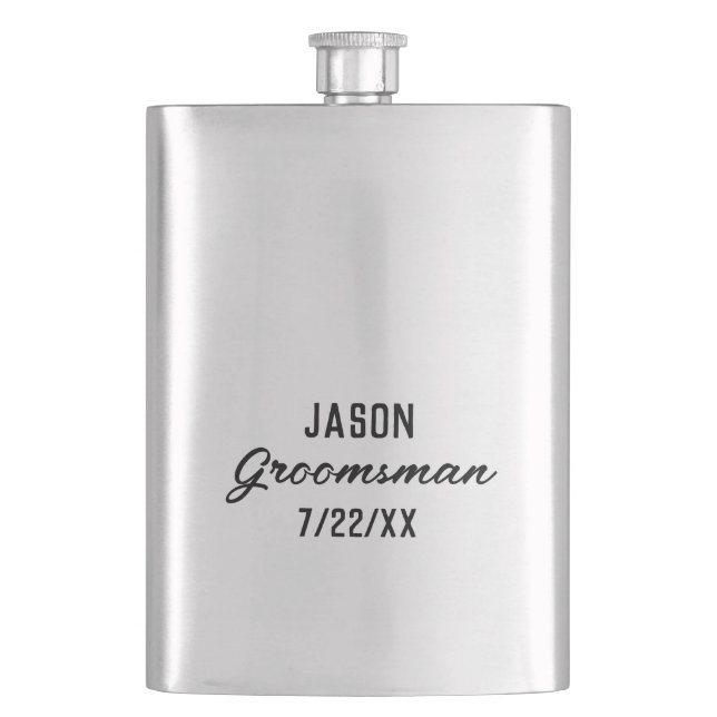 Flasque Cadeau pour garçons d'honneur Texte personnalisé F (devant)