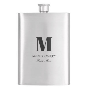 Flasque Cadeaux de groupe de mariage Monogramme Témoin 