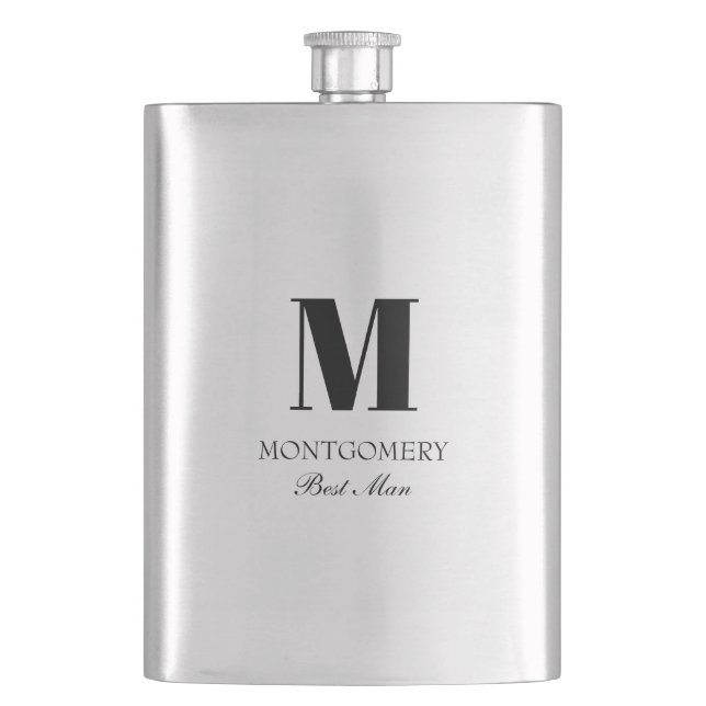 Flasque Cadeaux de groupe de mariage Monogramme Témoin  (devant)