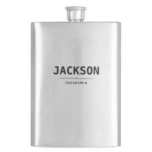 Flasque Cadeaux Personnalisés pour Garçons d'Honneur Noir