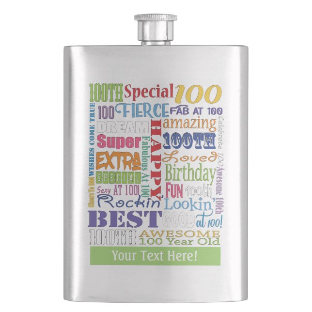 Flasque Cadeaux Uniques Et Spéciaux 100e Fête Anniversaire (devant)