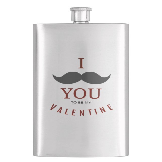 Flasque Cadeaux Valentine Mustache (devant)