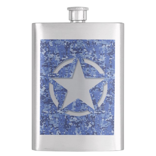 Flasque Caméra numérique bleu marine Vintage (devant)