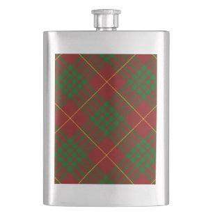 Flasque Cameron tartan rouge vert plaid