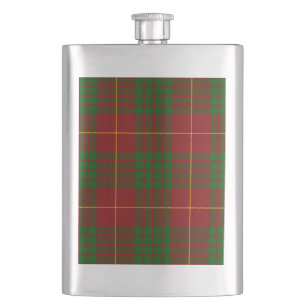 Flasque Cameron tartan rouge vert plaid