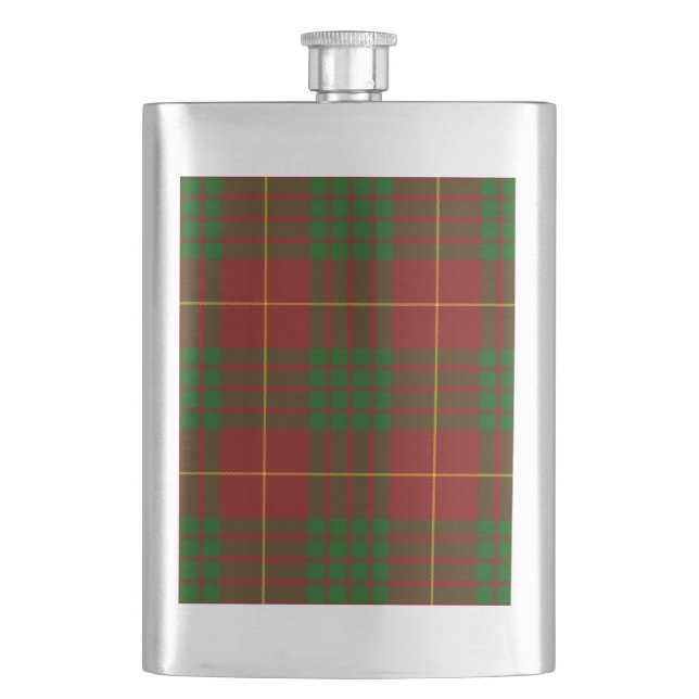 Flasque Cameron tartan rouge vert plaid (devant)